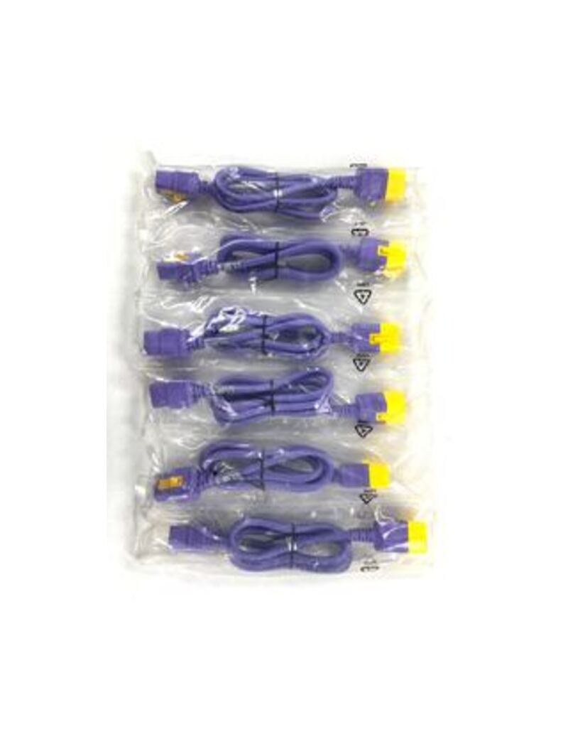 APC AP8714SX809 Power Cord Kit - 4 Feet - Locking - C19 To C20 - 6-Pack - Purple
