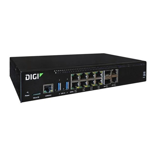 Digi EZ08-A100-US Connect EZ 8 Serial Server with US Power Cord - 8 Ports - RS-232 - 4 GB Flash Memory - 256 Megabyte RAM - Black