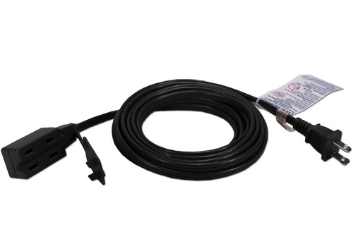 QVS PC2PX-15 3-Outlet 2-Prong 15 Feet Power AC Extension Cord - NEMA 5-15P Male TO NEMA 5-15R Female