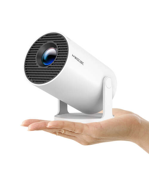 Magcubic HY300PRO Mini Portable LED Projector - White - 720p - 200 ANSI Lumens - 4K Decoding - 180 Degree Rotation - Wi-Fi 6 -Bluetooth 5.0 - Android