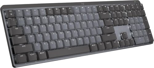 Logitech MX Mechanical 920-010549 Wireless Illuminated Clicky Keyboard - Graphite - QWERTY - Bluetooth 5.0 - 2.4 GHz - Ergonomic - Multi-device Suppor